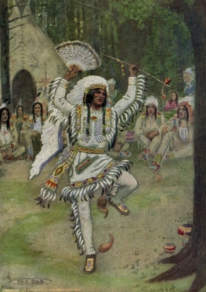 Picture of HE BEGAN HIS MYSTIC DANCES FROM STORY OF HIAWATHA 1910