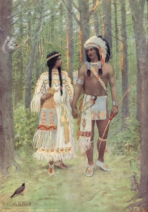Picture of PLEASANT WAS THE JOURNEY HOMEWARD FROM STORY OF HIAWATHA 1910