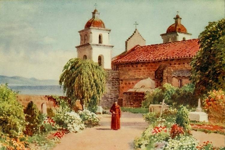 Picture of THE CEMETERY-SANTA BARBARA MISSION-CALIFORNIA 1914