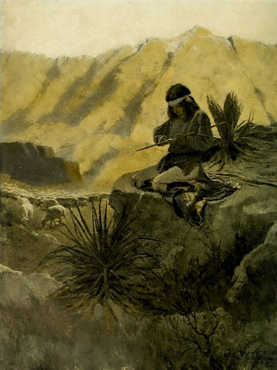 Picture of NAVAJO HERDER IN THE FOOTHILLS