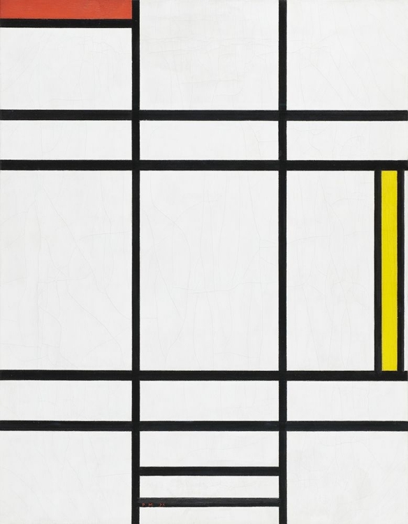 Picture of COMPOSITION IN WHITE-RED-AND YELLOW