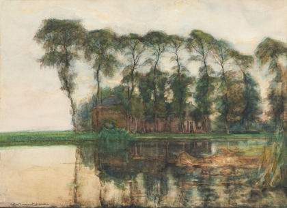 Picture of FARMSTEAD ALONG THE WATER SCREENED BY NINE TALL TREES