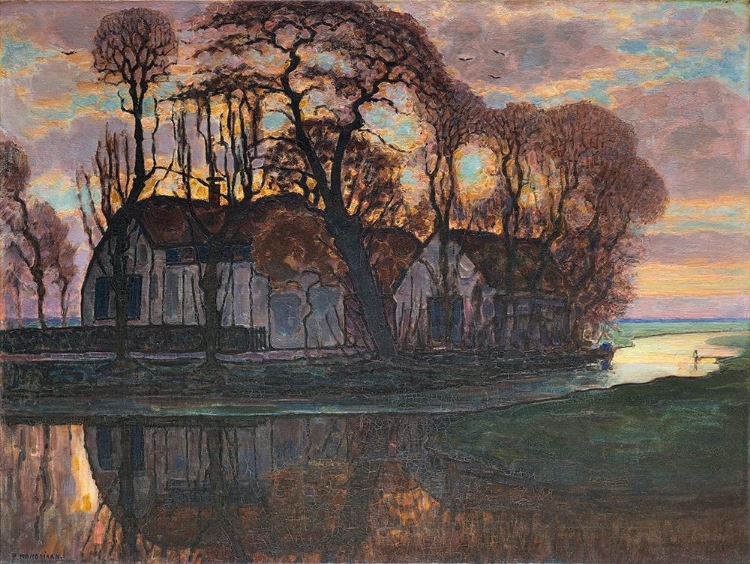 Picture of FARM NEAR DUIVENDRECHT-IN THE EVENING