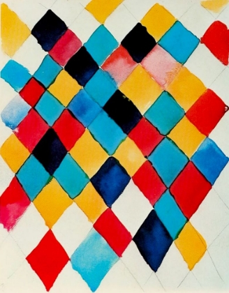 Picture of COLOUR STUDY WITH LOZENGES C.1913