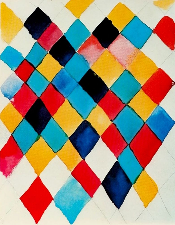 Picture of COLOUR STUDY WITH LOZENGES C.1913