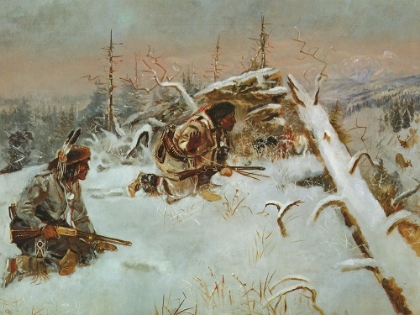 Picture of CROW INDIANS HUNTING ELK