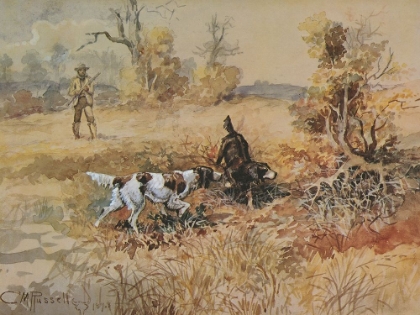 Picture of HUNTSMAN AND DOGS