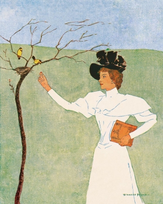 Picture of WOMAN REACHING FOR BIRDS