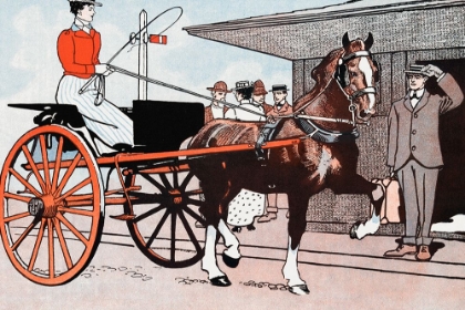 Picture of WOMAN IN A HORSE CARRIAGE