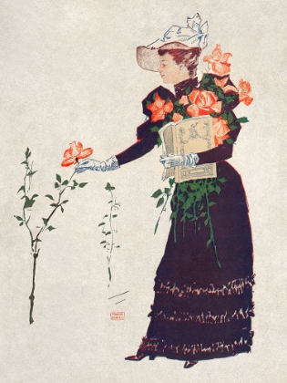 Picture of WOMAN PICKING UP FLOWERS