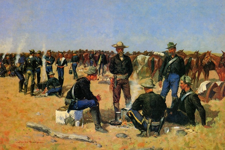 Picture of A CAVALRYMANS BREAKFAST ON THE PLAINS