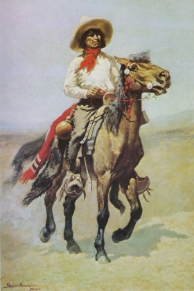 Picture of MEXICAN COWBOY ON HORSEBACK WITH TRAPPINGS