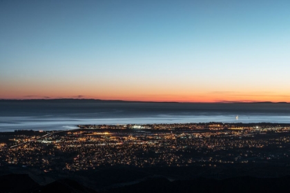 Picture of DUSK SHOT OF SANTA BARBARA-CALIFORNIA-AND THE PACIFIC SHORE