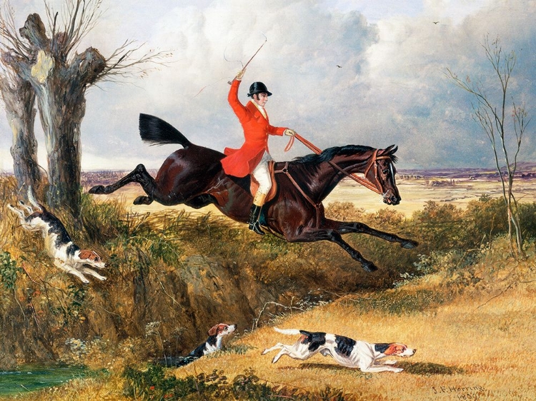 Picture of FOXHUNTING-CLEARING A DITCH