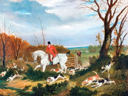 Picture of THE SUFFOLK HUNT-GOING TO COVER NEAR HERRINGSWELL