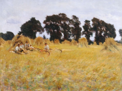 Picture of REAPERS RESTING IN A WHEAT FIELD