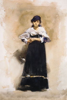 Picture of YOUNG WOMAN WITH A BLACK SKIRT