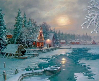 Picture of WINTER NIGHT ON THE LAKE