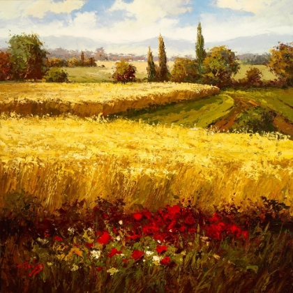 Picture of WHEAT FIELDS AND ROSES