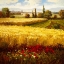 Picture of WHEAT FIELDS AND ROSES