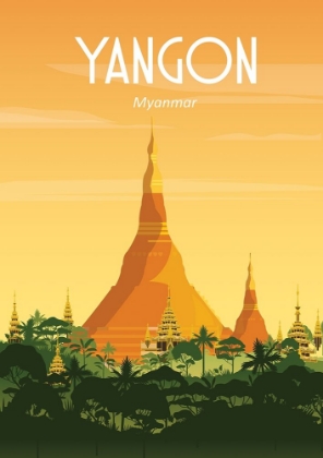 Picture of YANGON MYANMAR TRAVEL POSTER