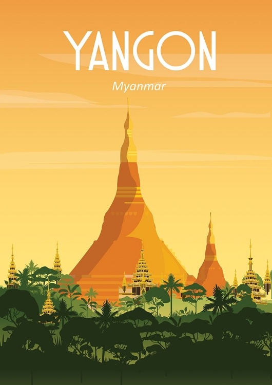 Picture of YANGON MYANMAR TRAVEL POSTER