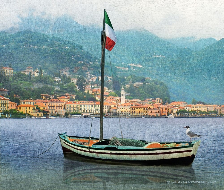 Picture of VILLAGE ON COMO WITH BOAT