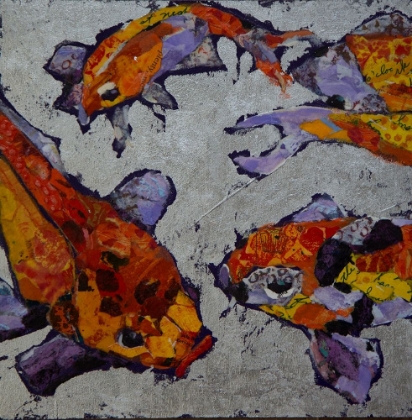 Picture of TANGERINE KOI ON LAVENDER