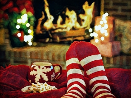 Picture of CHRISTMAS FEET BY THE FIRE