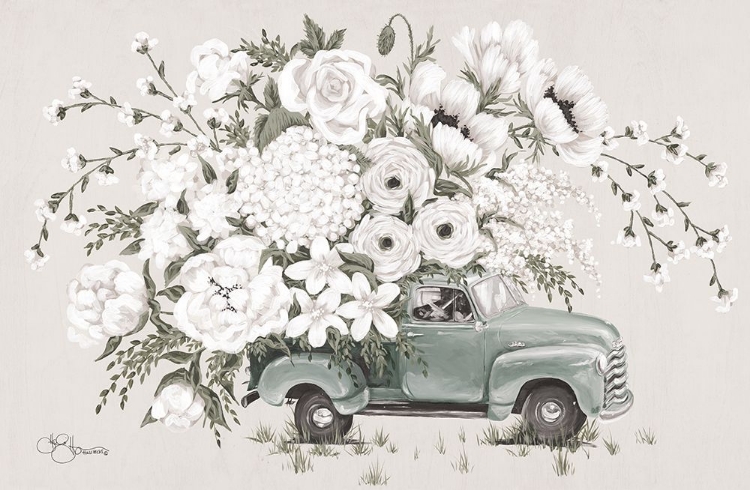 Picture of WHITE FLORAL TRUCK   