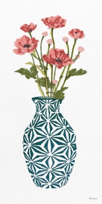 Picture of TILE VASE WITH BOUQUET I