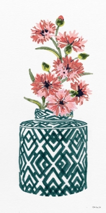 Picture of TILE VASE WITH BOUQUET II