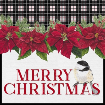 Picture of CHICKADEE CHRISTMAS RED II MERRY CHRISTMAS