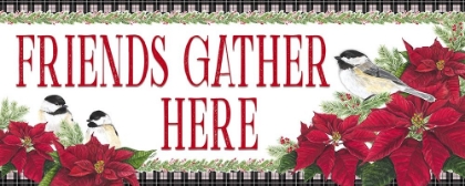 Picture of CHICKADEE CHRISTMAS RED-FRIENDS GATHER HORIZONTAL