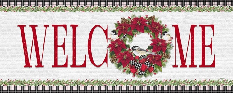 Picture of CHICKADEE CHRISTMAS RED-WELCOME