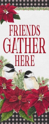 Picture of CHICKADEE CHRISTMAS RED-FRIENDS GATHER VERTICAL