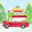 Picture of FOOD CART CHRISTMAS III-MRS CLAUSE PIES