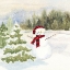 Picture of SNOWMAN WONDERLAND II-RED BLACK SANTA HAT