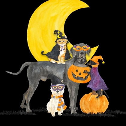 Picture of FRIGHT NIGHT FRIENDS II-DOG WITH PUMPKIN