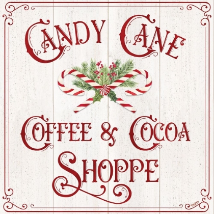 Picture of VINTAGE CHRISTMAS SIGNS I-CANDY CANE COFFEE