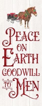 Picture of VINTAGE CHRISTMAS SIGNS PANEL III-PEACE ON EARTH