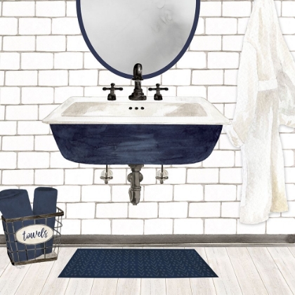 Picture of FARMHOUSE BATH II NAVY-SINK