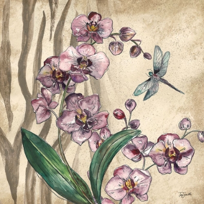 Picture of BOHO ORCHID AND DRAGONFLY I
