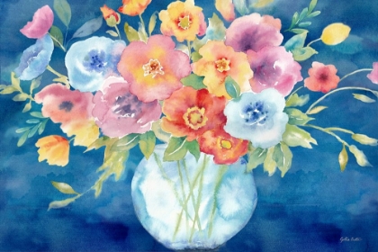 Picture of BRIGHT POPPIES VASE NAVY