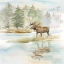 Picture of WOODLAND REFLECTIONS II-MOOSE