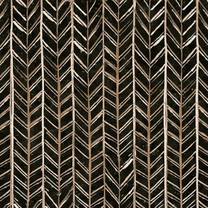 Picture of WARM TRIBAL TEXTURE CHEVRON BLACK