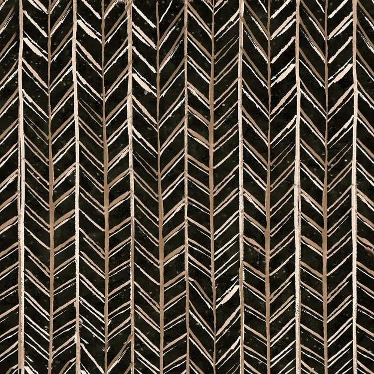 Picture of WARM TRIBAL TEXTURE CHEVRON BLACK