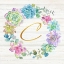 Picture of SWEET SUCCULENTS WREATH MONOGRAM C GOLD