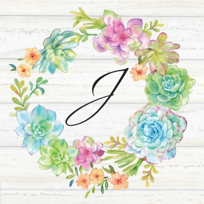 Picture of SWEET SUCCULENTS WREATH MONOGRAM J