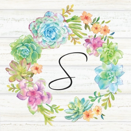 Picture of SWEET SUCCULENTS WREATH MONOGRAM S